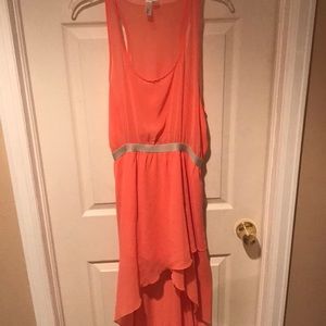 Coral high-low dress